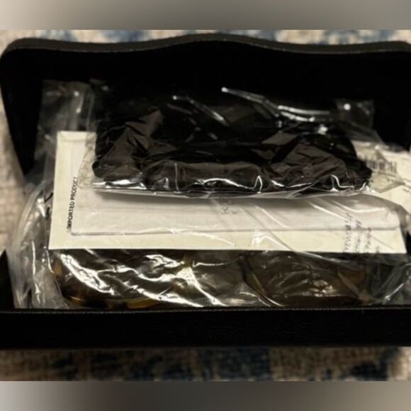NWT Balenciaga Brown and Yellow Patterned Sunglasses with case main image 4